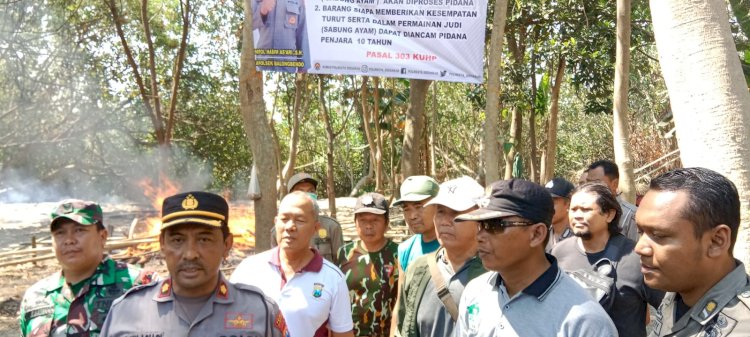 Personel Gabungan di Balongbendo Gerebek Lokasi Judi Sabung Ayam