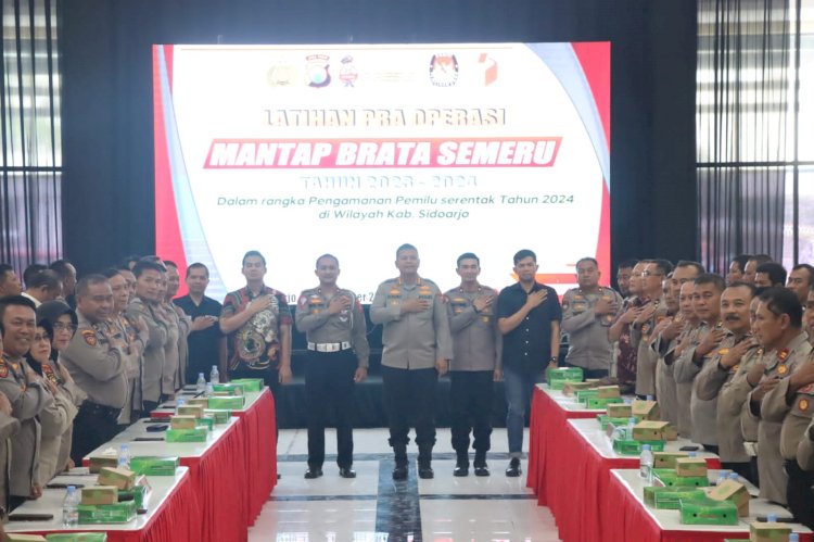 Kapolresta Sidoarjo Pimpin Latpra Ops Mantap Brata Semeru, Siap Amankan Pemilu 2024