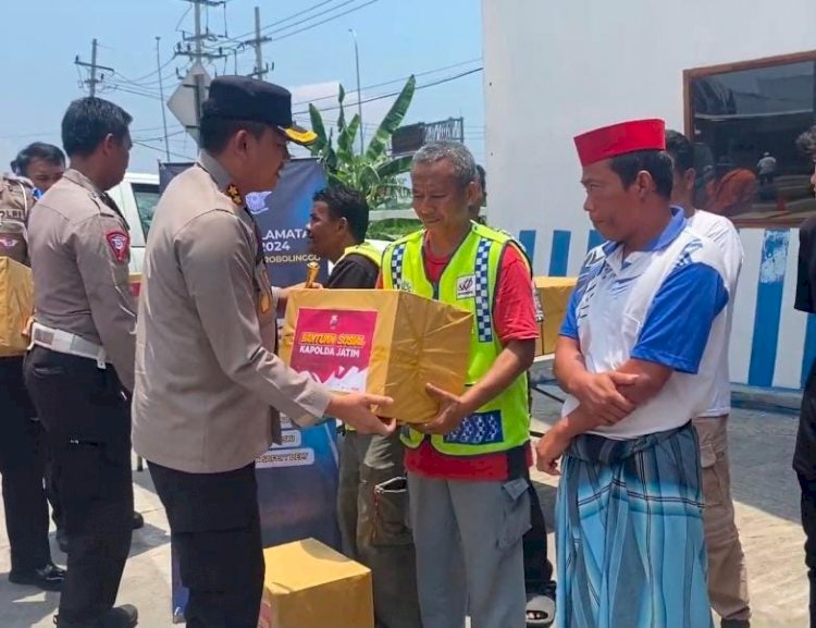 Jelang Ramadhan, Polres Probolinggo Gelar Baksos di Pos Lantas Leces