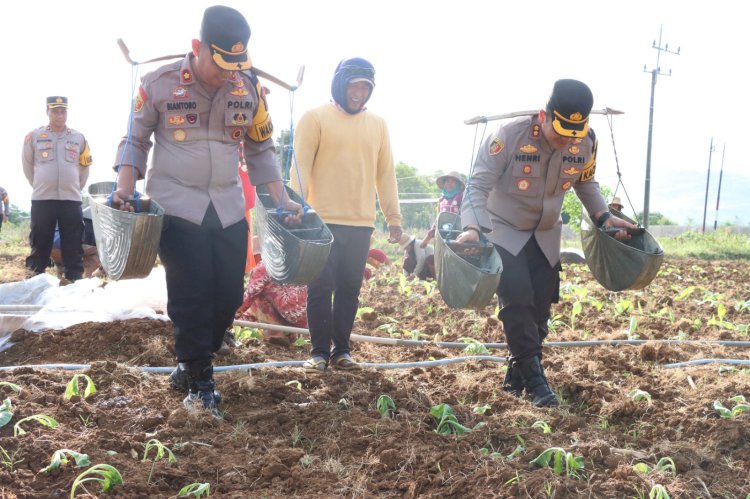 Polres Sumenep Dukung Peningkatan Ekonomi Petani Melalui Kegiatan Menanam Tembakau Bersama Masyarakat