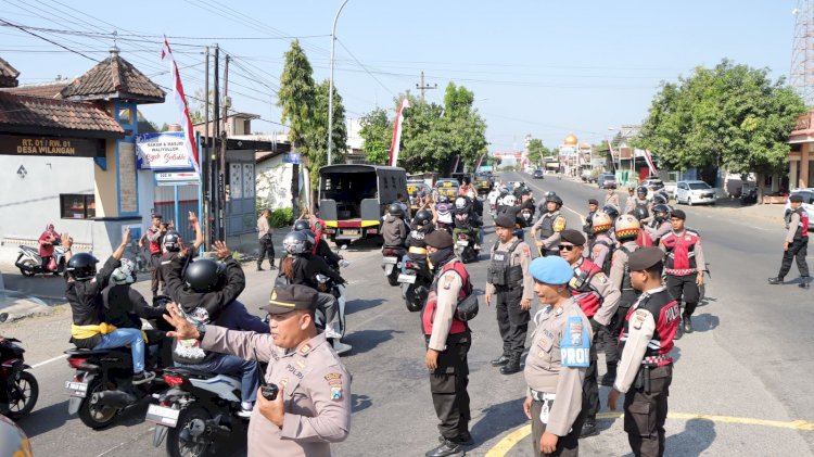 Pengamanan Suran Agung Polres Nganjuk Gelar Penyekatan Jalur Perbatasan