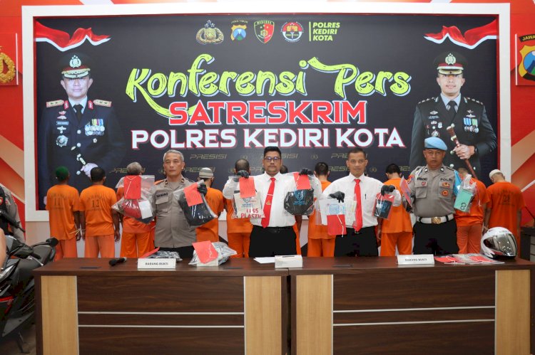 Polres Kediri Kota Ungkap 8 Kasus Pengeroyokan Hingga Curanmor Selama Bulan Juli 2024