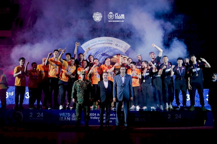 Tim Voli Bhayangkara Presisi Juara 3 AVC Men’s Club Championship 2024 di Iran