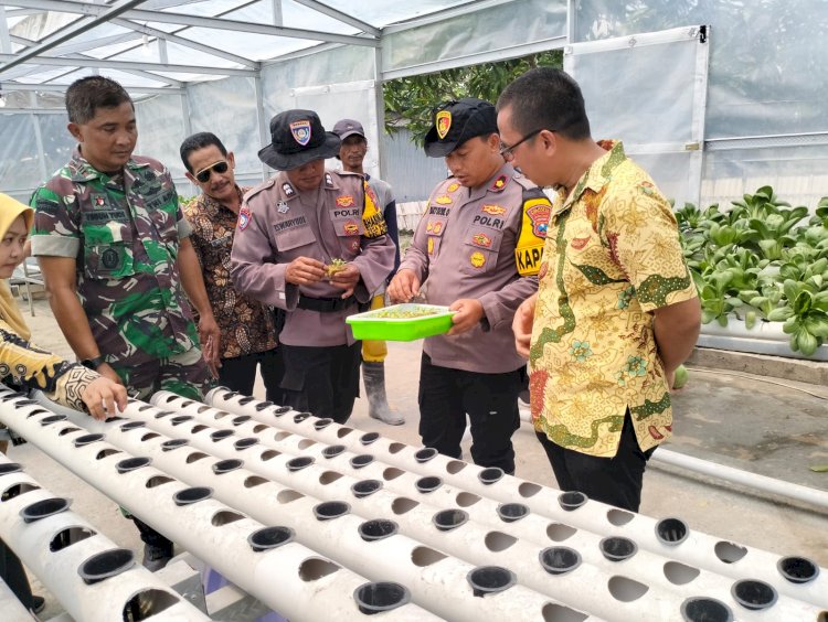 Kapolsek Krian Tinjau Program Ketahanan Pangan Di Desa Ponokawan