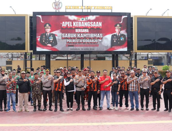 Polresta Sidoarjo Gelar Apel Sabuk Kamtibmas, Perkuat Sinergi Lintas Sektoral