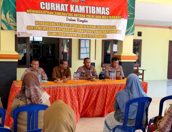 Curhat Kamtibmas di Desa Prambon, Polresta Sidoarjo Ajak Warga Jaga Situasi Kondusif