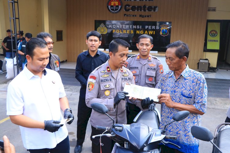 Polres Ngawi Tuai Apresiasi Ungkap Curanmor dan Kembalikan Motor ke Pemiliknya Gratis